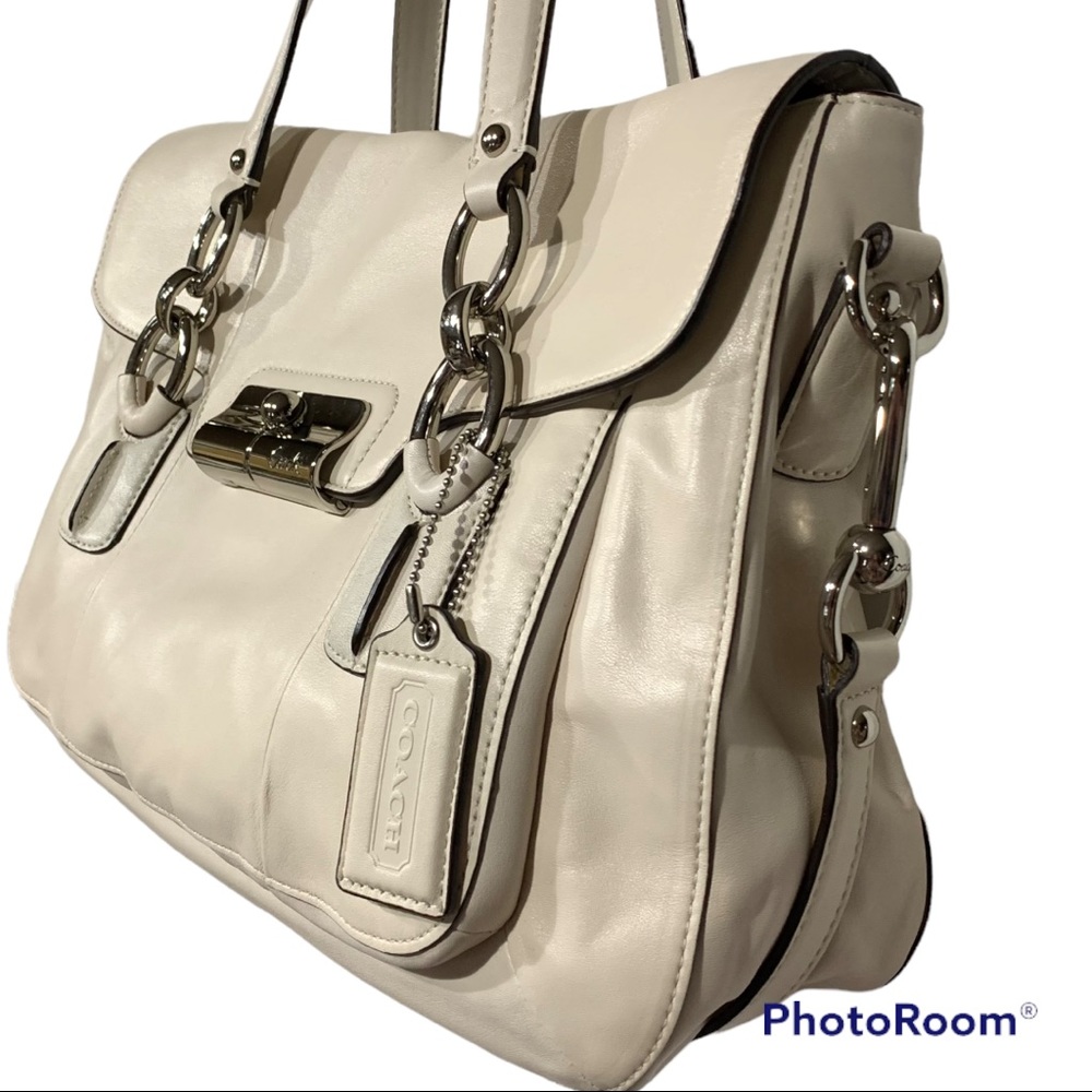 Coach Kristen Satchel Bag Classic Quiet Luxury Timeless Design Bone - Picture 12 of 15
